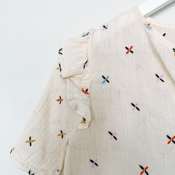 Madewell Embroidered Gazebo Top Small - Picture 3 of 7